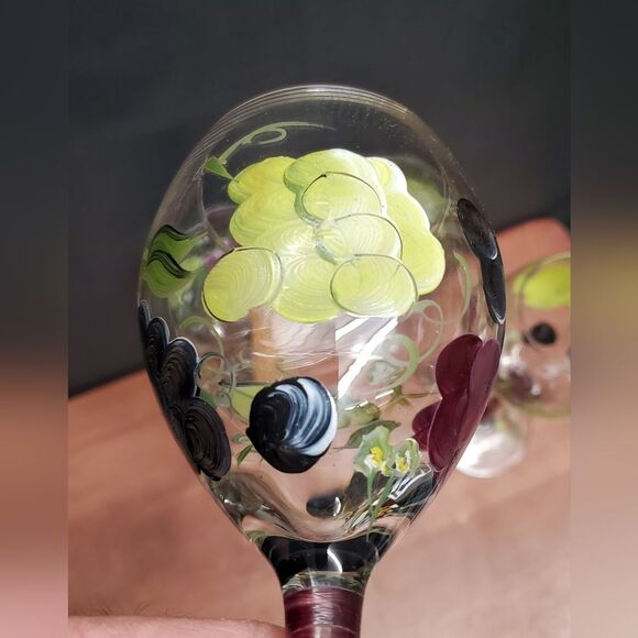 1990's Home Essentials Grapes Wine Glasses - Picture 7 of 10